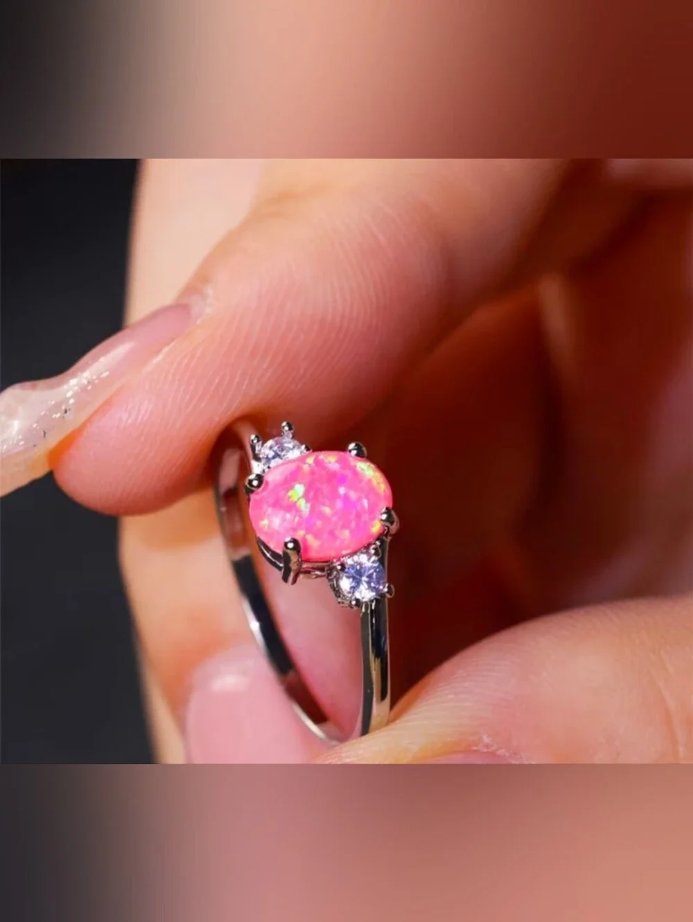 $8 Each Or Bundle 5/$20 Sterling Silver Opal Oval Halo Rings